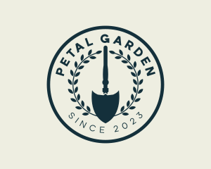 Wreath Shovel Landscaping logo design