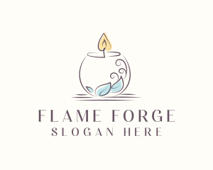 Flame Candle Light logo design