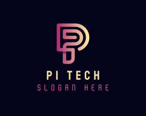 Tech Programmer Letter P logo design