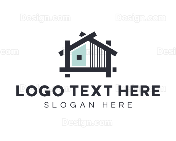 House Construction Blueprint Logo