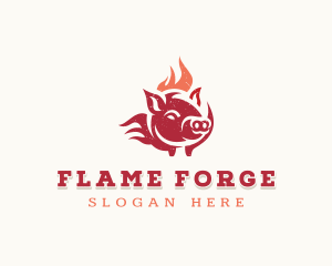 Pork Flame Grill  logo design