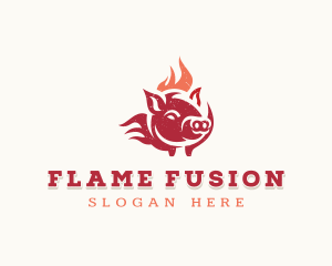 Pork Flame Grill  logo design