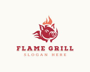 Pork Flame Grill  logo design