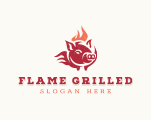 Pork Flame Grill  logo design