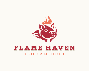 Pork Flame Grill  logo design