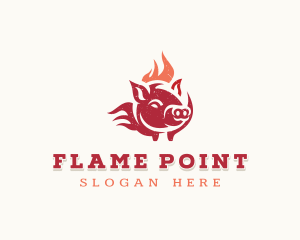 Pork Flame Grill  logo design