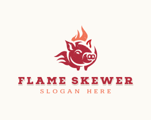 Pork Flame Grill  logo design