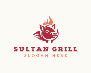 Pork Flame Grill  logo design