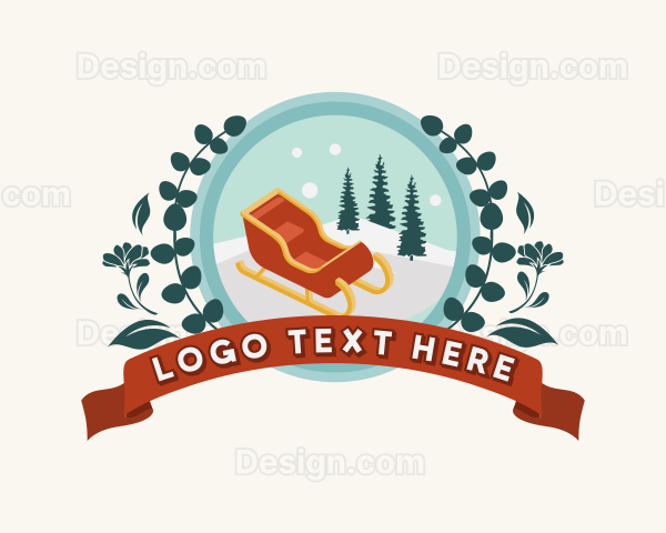 Christmas Holiday Sleigh Logo