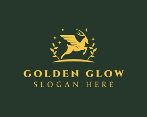 Golden Deer Animal logo