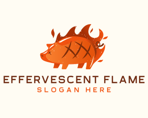 Roast Pig Flame logo design