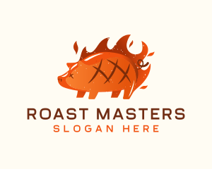 Roast Pig Flame logo design