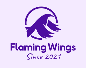 Violet Flying Bird logo design