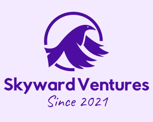 Violet Flying Bird logo design