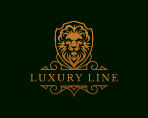 Luxury Lion Shield logo design