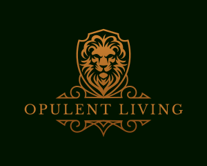 Luxury Lion Shield logo design