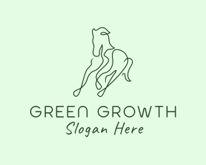 Green Monoline Horse logo design