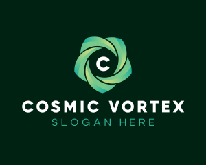 Modern Vortex Flower logo design