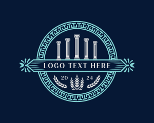 Greek Column Pillar Ornament Logo