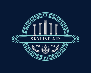 Greek Column Pillar Ornament Logo