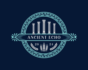 Greek Column Pillar Ornament logo design