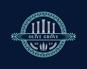 Greek Column Pillar Ornament logo design