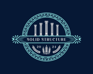 Greek Column Pillar Ornament logo design