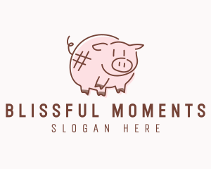 Piglet Animal Hashtag Logo