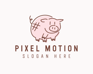 Piglet Animal Hashtag logo design