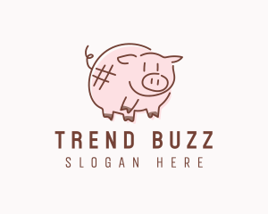 Piglet Animal Hashtag logo design