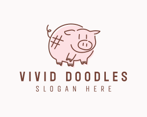 Piglet Animal Hashtag logo design