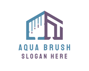 Half House Paint Brush logo design