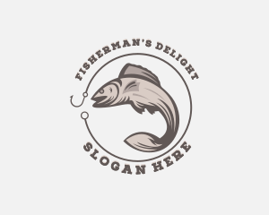 Fisherman Hook Fishing logo design