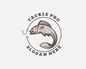 Fisherman Hook Fishing logo design