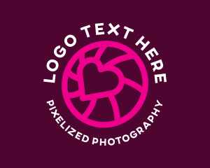 Photo Shutter Heart logo design