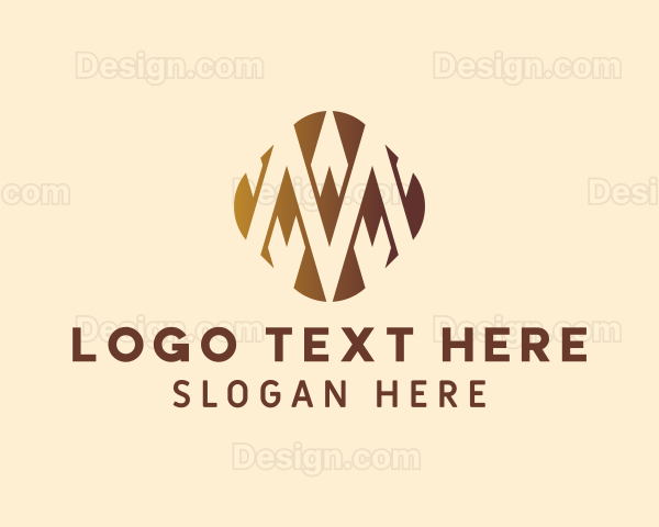 Geometric Zigzag Business Letter M Logo