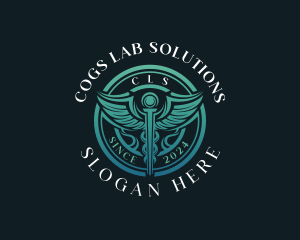 Laboratory Caduceus Medical logo design