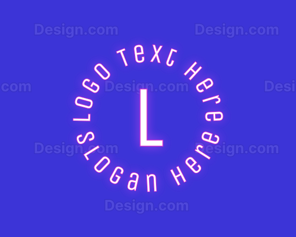 Round Retro Neon Logo