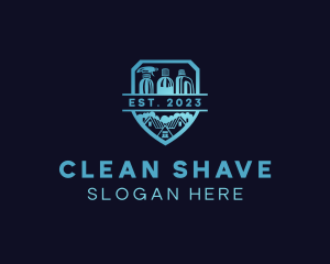 Spray Bottle Cleaning Maintenance logo design