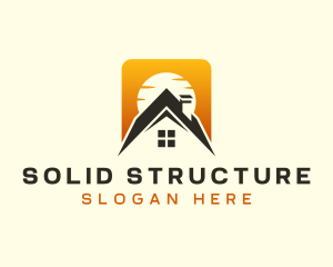 Sun House Roof Structure logo design