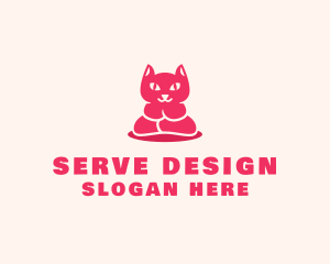 Yoga Cat Guru logo design