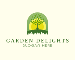 Landscaping Tree Grass logo design