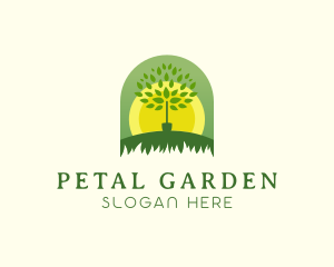 Landscaping Tree Grass logo design