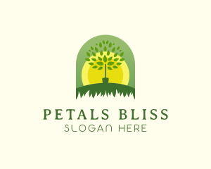 Landscaping Tree Grass logo design