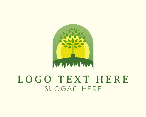 Landscaping Tree Grass logo