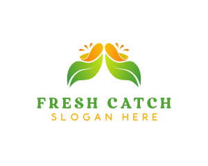 Organic Juice Leaf logo design