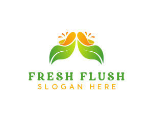 Organic Juice Leaf logo design