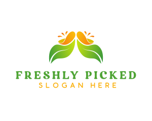 Organic Juice Leaf logo design