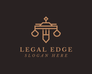 Law Firm Sword Justice Scale logo