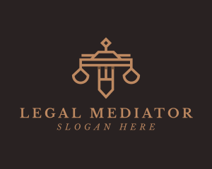 Law Firm Sword Justice Scale logo design